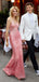 Charming Cheap Mermaid Spaghetti Straps Backless Long Pink Sequined Prom Dresses , PD0955 - SposaBridal