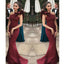 Charming Elegant Burgundy  Mermaid One Shoulder Flounced Sexy Prom Dresses, Evening Gowns ,PD1011