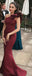 Charming Elegant Burgundy  Mermaid One Shoulder Flounced Sexy Prom Dresses, Evening Gowns ,PD1011 - SposaBridal