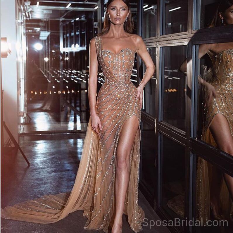 Charming Sequin Sparkly Stunning Mermaid Modest Long Formal Party Prom  Dresses, PD1210