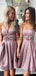 Cheap A-line Mismatched Popular Simple Short Homecoming Dresses BD0440