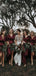 Cheap Burgundy V-Neck Short Sleeves Popular Bridesmaid Dresses WG684