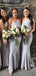 Cheap Mermaid Grey Elegant Bridesmaid Dresses WG933