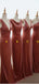 Desert Rose Rust Mismatched Vevelt Mermaid Long Bridesmaid Dresses, WG931