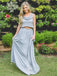 Cheap Dusty Blue and Burgundy Simple Two Pieces Bridesmaid Dresses, PD0306