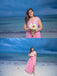 Cheap Chiffon Pink Cap Sleeves  Real Made Split Bridesmaid Dresses, New Popular Wedding Guest Dresses, WG300 - SposaBridal