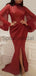 Cheap Mermaid Long Sleeves Lace Elegant Sexy Long Prom Dresses, Evening dresses PD1857