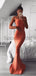 Cheap Mermaid Orange Simple Elegant Formal Long Prom Dresses PD1567