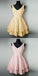 Cheap Short Simple V Neck Black Homecoming Dresses Online, CM531 - SposaBridal