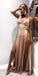 Sexy Spaghetti Strap V-neck Double Side-slit Simple Prom Party Dresses, PD1032