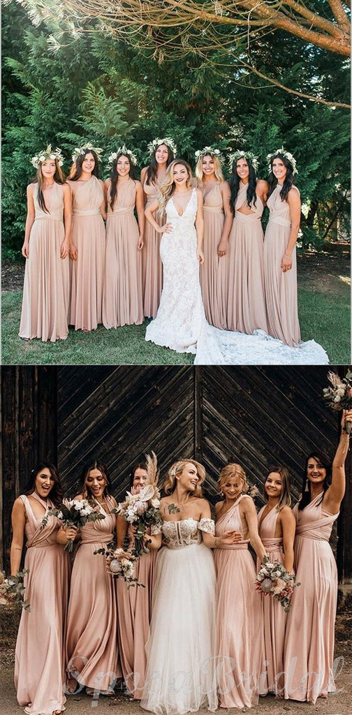 Convertible Unique Design New  Long Soft Custom Bridesmaid Dresses, wedding guest dress WG569