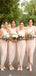 Custom Light Blush Pink Most Popular Beach Short Bridesmaid Dresses WG812