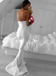 Custom Mermaid Strapless Simple Fashion Sweep Train Prom Dresses PD1000 PD1450