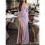 Custom Off the Shoulder Half Sleeves Side Slit Mermaid SImple Long Prom Dresses, PD1401