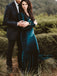 Dark Green Mermaid Elegant Beach Long Sleeves Country Wedding Dresses, WD0546