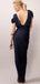 Elegant Dark Navy Blue Side-slit Mermaid Long Bridesmaid Dresses, WG823