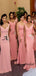 Elegant Mismatched Pink Long Mermaid Bridesmiad Dresses WG908