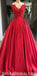 Gorgeous Red lace Satin Ball Gown,Modest High Quality Long Prom Dresses with beading,PD1290
