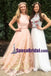 Gorgeous Two Piece White Pink Most Popular Long Prom Dresses, Best Sale dress for party, PD0759