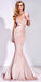 Gorgeous V-neck Mermaid Pink Velvet Backless Sexy Long Prom Dress, PD1039
