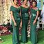 Green Elegant Mermaid Long Bridesmaid Dresses WG896
