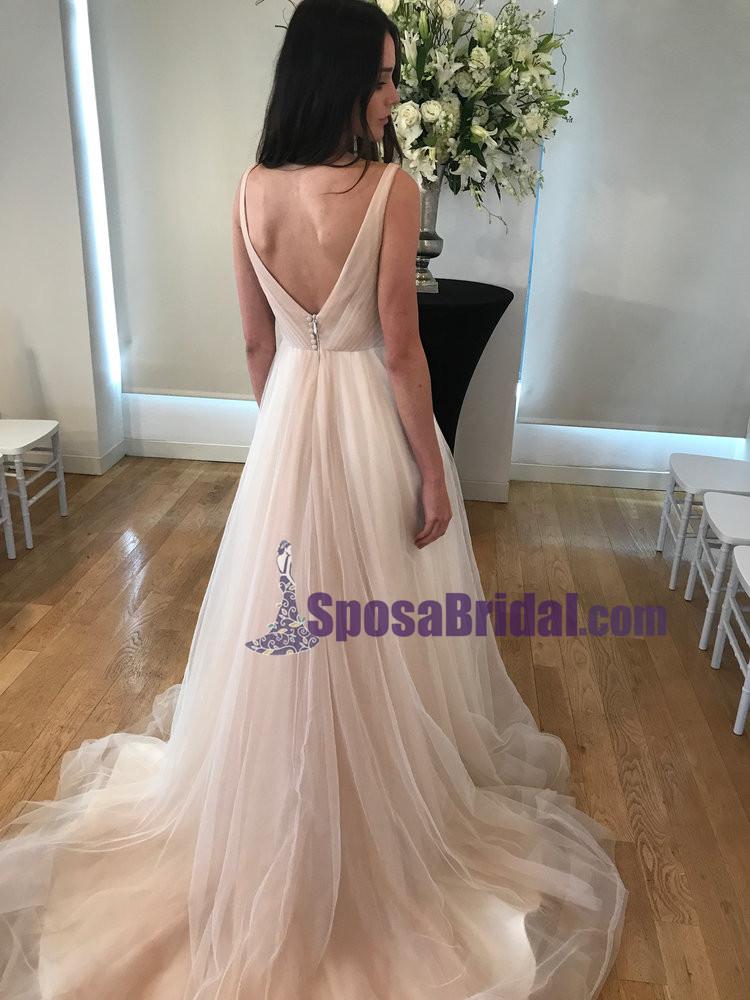 V Neck Simple Soft Fashion New Unique Fashion Handmade High Quality Prom Dresses,  PD0661