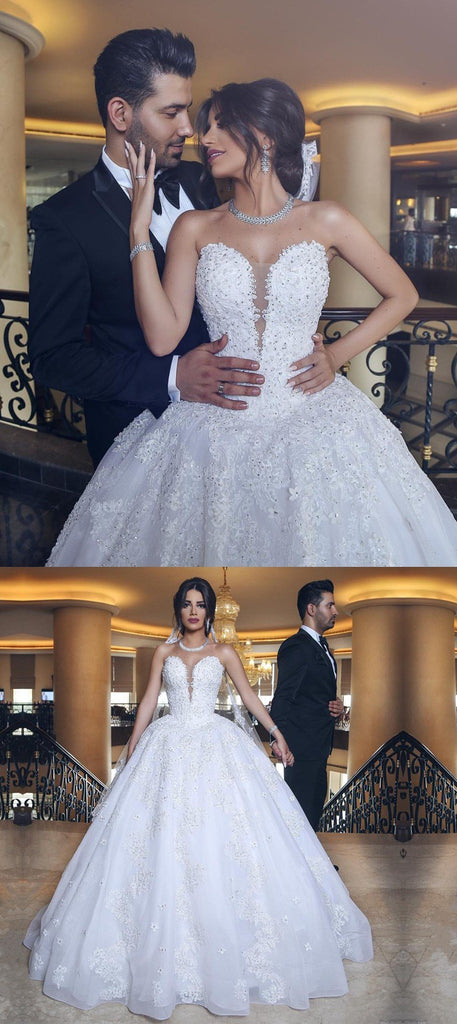 Lace Sweetheart Tulle Princess Fashion A-Line Wedding Dresses WD0301