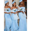 Baby Blue Modest Sexy Strapless Mermaid Long Bridesmaid Dress, WG898