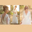 Vintage Long Sleeve Unique Backless A-line Long Flowy Wedding Dress, WD315
