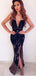 Long Elegant Formal Sweetheart Mermaid Split Front Black Lace Prom Dresses, PD0982