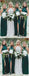 Long High Neck Dark Green Cheap Bridesmaid Dresses, WG394