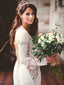 Open Back Long Sleeve See Through Lace Mermaid With Train Wedding Dresses WD0361