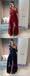 2019 Long Sleeves Burgundy Blue Chiffon Cheap Prom Dresses, Side Split Sexy Popular Modest Prom Dress, Evening gowns, PD0738 - SposaBridal