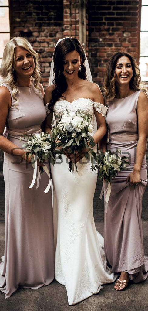 Mermaid Elegant Simple Unique Country Long Bridesmaid Dresses  WG632