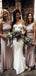 Mermaid Elegant Simple Unique Country Long Bridesmaid Dresses  WG632