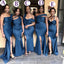 Mismatched Blue Mermaid Modest Bridesmaid Dresses WG642