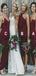 Mismatched Burgundy Modest Elegant Bridesmaid Dresses WG775