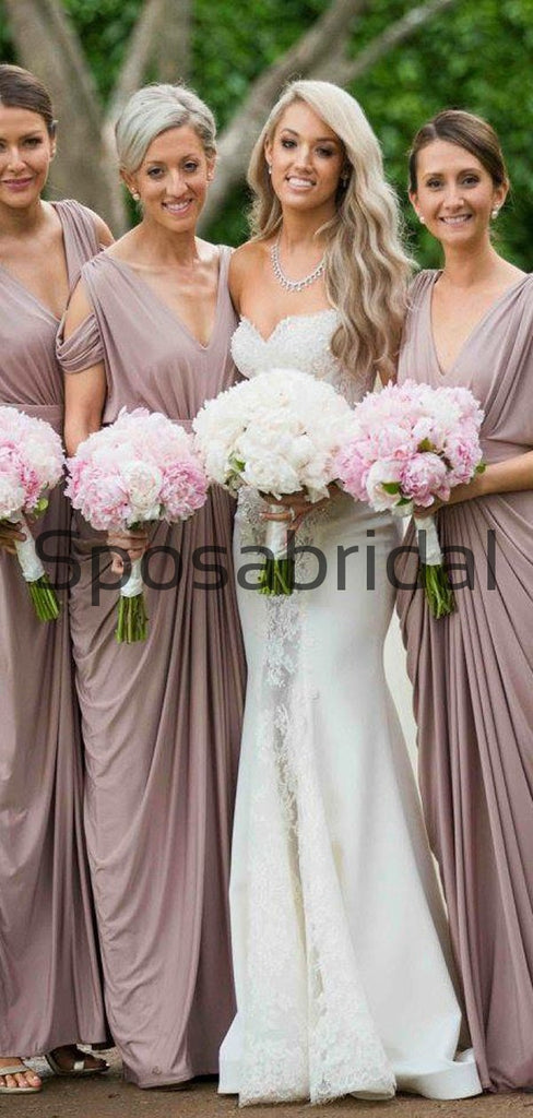 Mismatched Jersey Elegant Beach Long Bridesmaid Dresses WG820