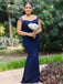 Mismatched Navy Blue Elegant Mermaid Floor-length Bridesmaid Dresses, BD3188