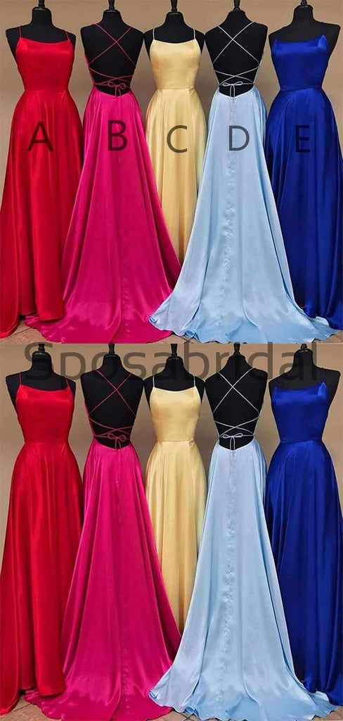 Modest A-line Simple Cheap Straps Long Prom Dresses PD2114