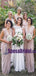New Unique Design Cheap Elegant V Neck Long Blush Pink Chiffon Bridesmaid Dresses, Wedding Guest Dress online WG241