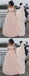 Off Shoulder Long Sleeve Pink A-line Wedding Dresses Online, WD344
