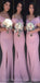Off the Shoulder Mermaid Side Slit Newest Floor-length Long Popular Birdesmaid Dresses, WG552