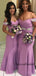 Off the Shoulder Elegant  Long Mermaid Bridesmaid Dresses WG913