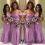 Off the Shoulder Elegant  Long Mermaid Bridesmaid Dresses WG913
