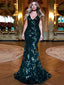 Sexy Sparkly Burgundy Dark Red, Emerald Green Backless Mermaid Long Prom Dress, Evening Gown, PD0413