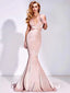 Gorgeous V-neck Mermaid Pink Velvet Backless Sexy Long Prom Dress, PD1039