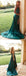 A-line Cheap Dark Green Side Slit Spaghetti Straps Simple Long Prom Dresses PD1512