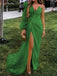 Sexy V-neck Unique Formal Single Multiple Colors Sleeve Long Prom Dresses PD1652