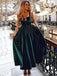 Emerald Green Spaghetti Strap Sweetheart A-line Mid-length Prom Dress, PD3142